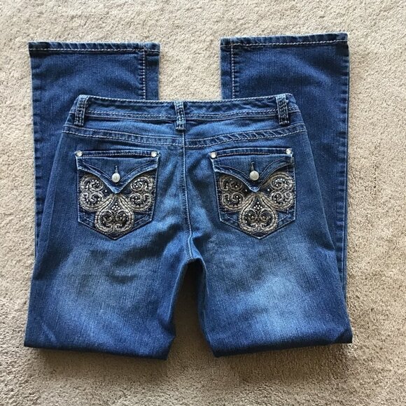 NINE WEST BLUE JEANS SIZE 29/8 BOOT CUT - Picture 1 of 7